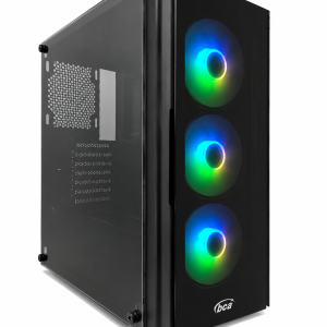 GABINETE BCA F151 NEGRO GAMER CON LUCES LED