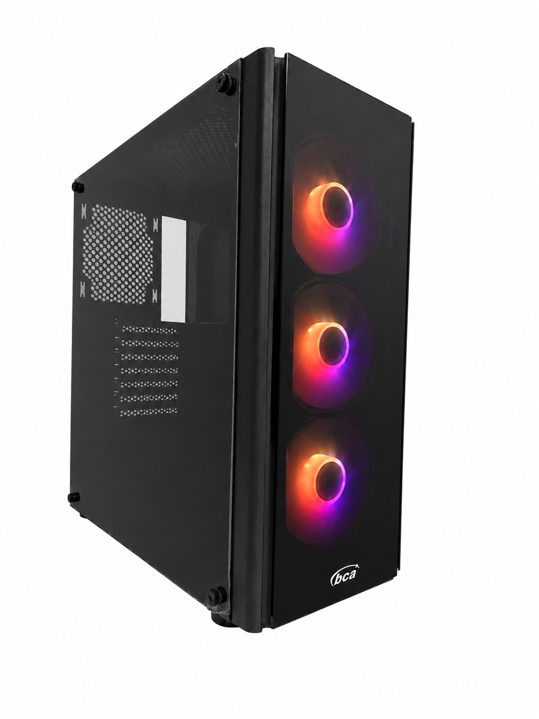 GABINETE BCA F151 NEGRO GAMER CON LUCES LED